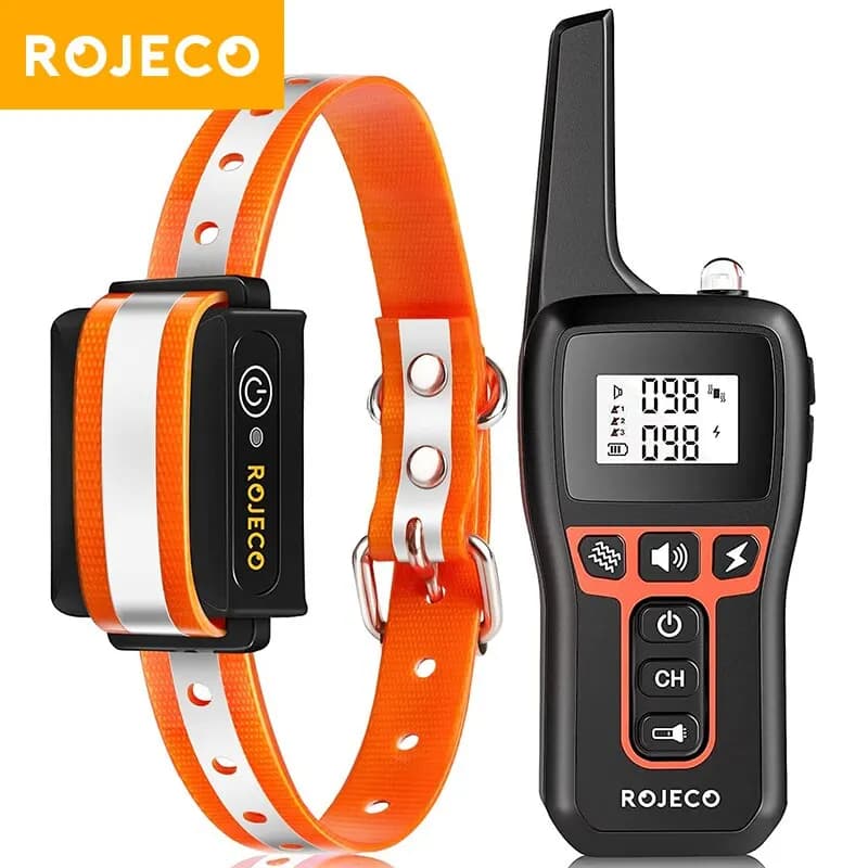 ROJECO 1000m électrique collier de dressage de chien télécommande collier de dressage pour animaux de compagnie rechargeable