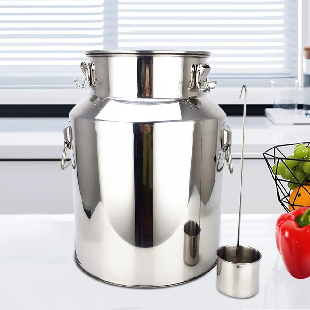 Fermenteur en baril d'acier inoxydable de 18l, brassage à domicile, vin, bière, stockage de tambour, huile, eau de riz