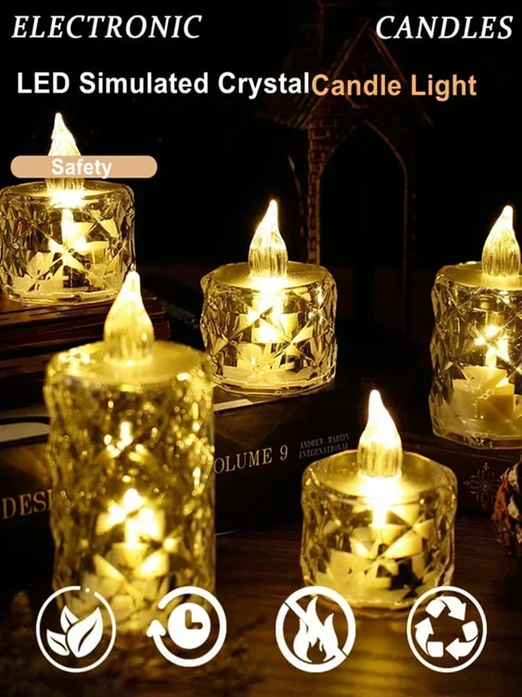 LED cristal sans flamme bougie LED électronique bougie veilleuse lampe rencontres fête vacances maison mariage décoration de noël