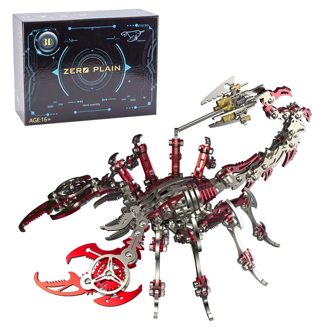 Kit de Modélisme 3D Mécanique Scorpion en Métal DIY, Puzzle Steampunk Animal, 200+ Pièces en Acier Inoxydable, Artisanat d'Assemblage, Jouet de
