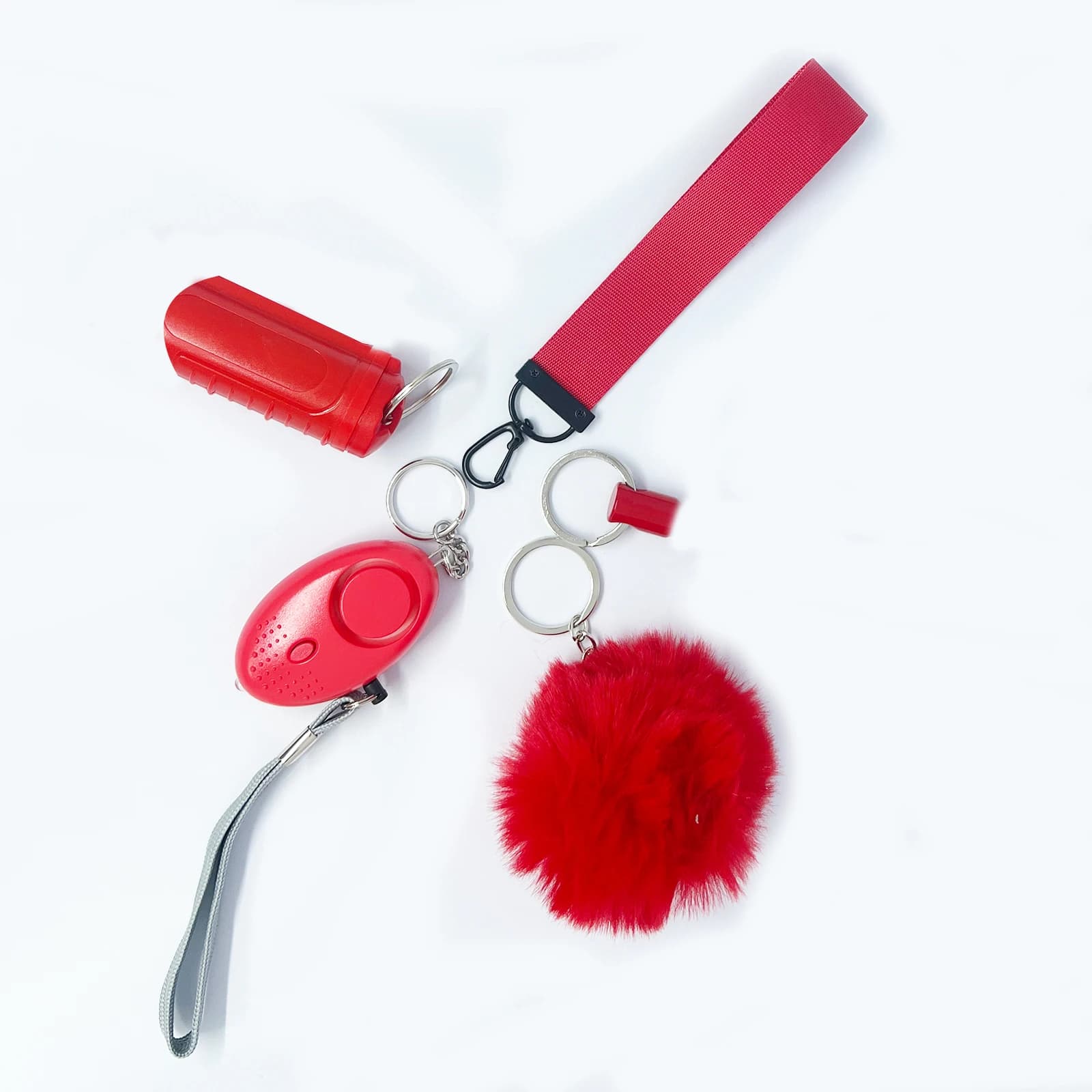 Porte-clés d'autodéfense personnalisés pour filles, outils de protection, spray, mode, ensemble de 5 pièces