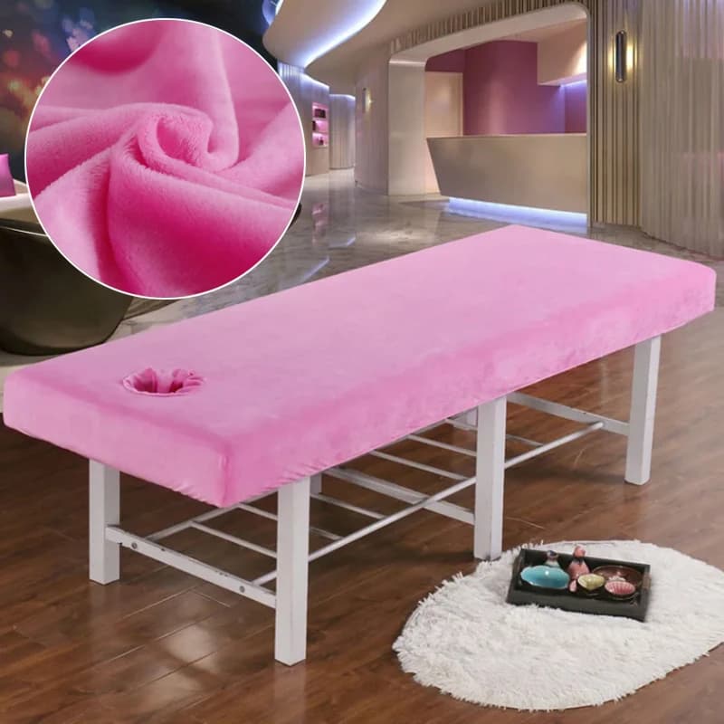 Housse de lit en velours épais, couvre-lit de beauté Simple, couverture de lit de Massage en cristal avec trou pour hôpital, hôtel, Salon de