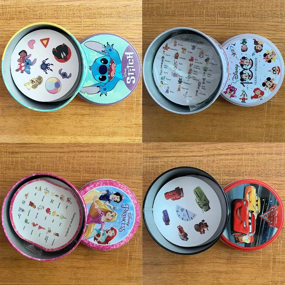 Jeux de cartes Disney Stitch, 100 ans de merveilles, boîte en fer, jouets amusants pour la famille, les vacances, le camping, le sport, les amis,