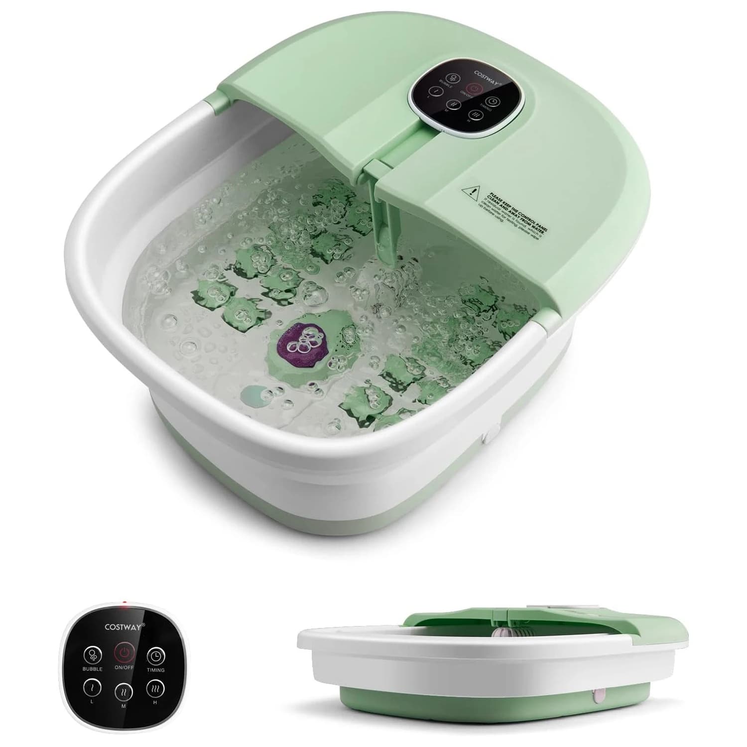 Masseur de bain de pieds électrique pliable, chauffage et Massage à bulles, Spa de Massage des pieds