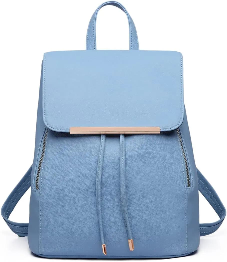 Miss Lulu-Sac à dos à roulettes en cuir Élpour femme, sac à dos Tunnel Zip Design: mn City & School