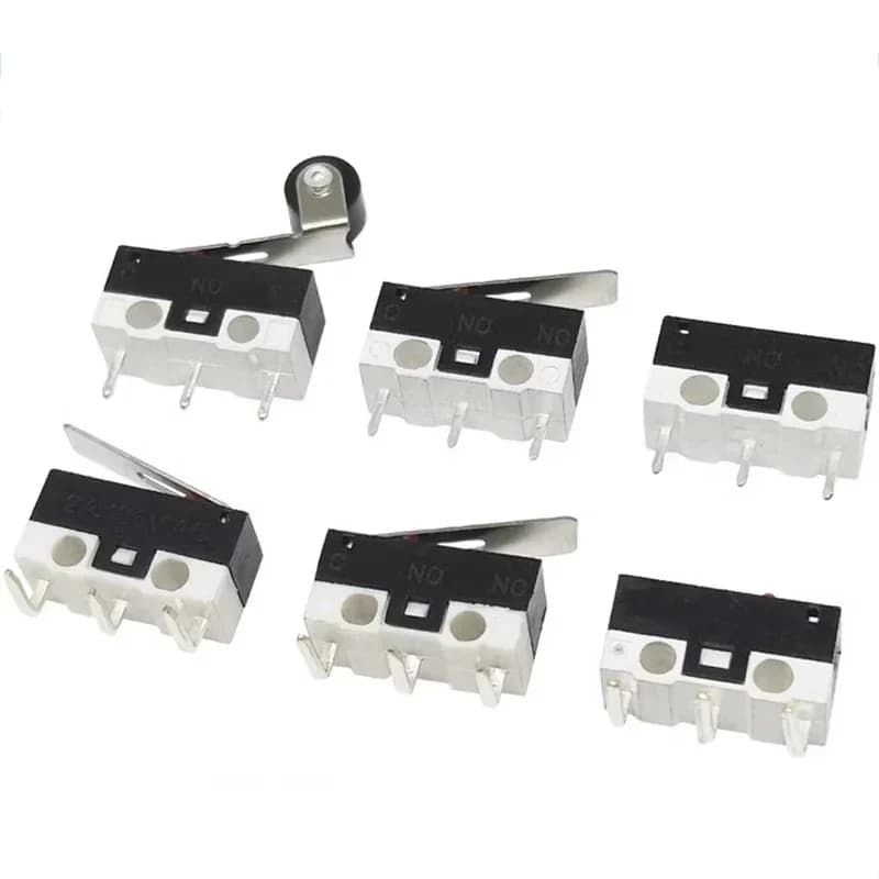 20 pièces Mini Micro Interrupteur de Fin de Course C NO NC 3 Broches Bornes PCB SPDT 1A 125V Levier à Rouleau à Action Rapide Micro Interrupteurs