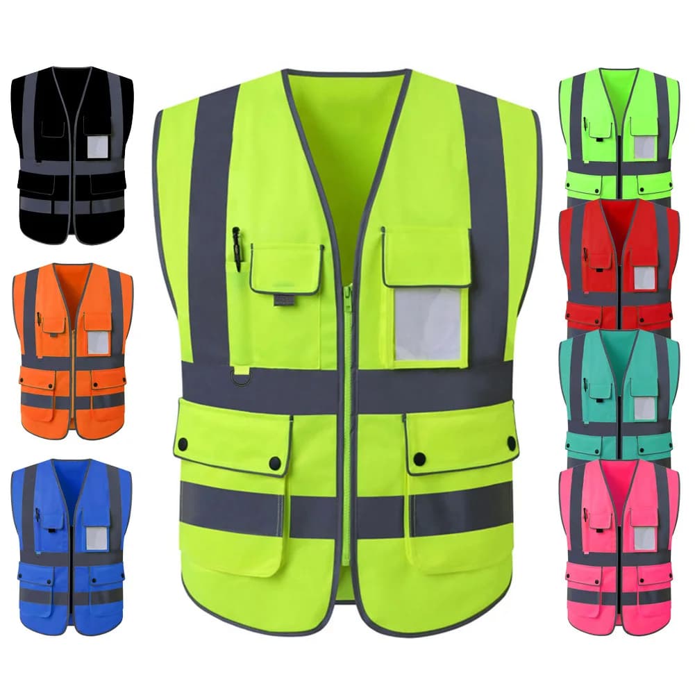 Taille S-4XL haute visibilité gilet de travail sur route en plein air moto cyclisme gilet vêtements vêtements de travail veste