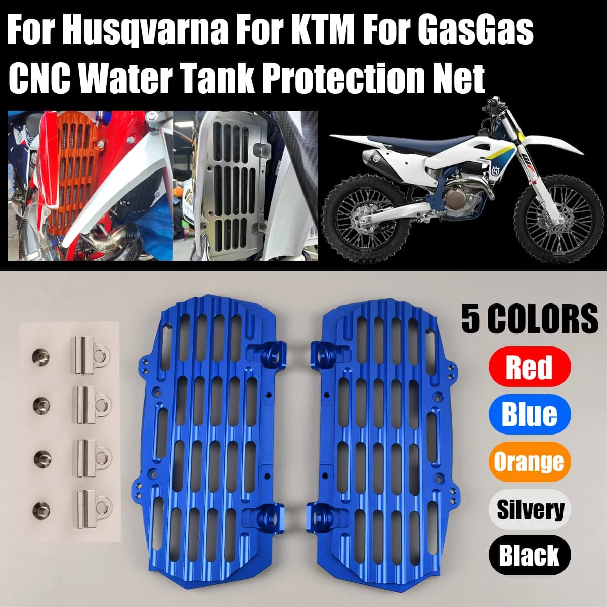 Couvercle de protection pour réservoir d'eau de moto, pour Husqvarna TC TE TX FC FE FX FS 2017 – 2024 pour KTM XC XCF SX SXF XCW EXC EXCF TPI SIX