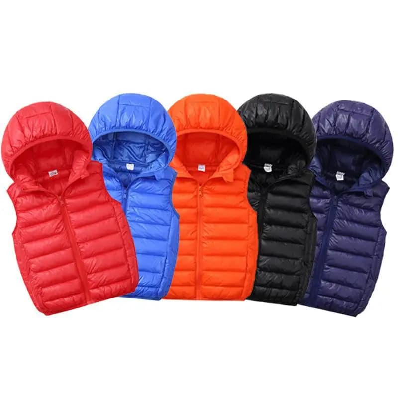 2025New enfants vers le bas gilet filles veste à capuche hiver gilets garçon bébé automne manteaux d'extérieur 3-12 ans enfants vêtements chauds
