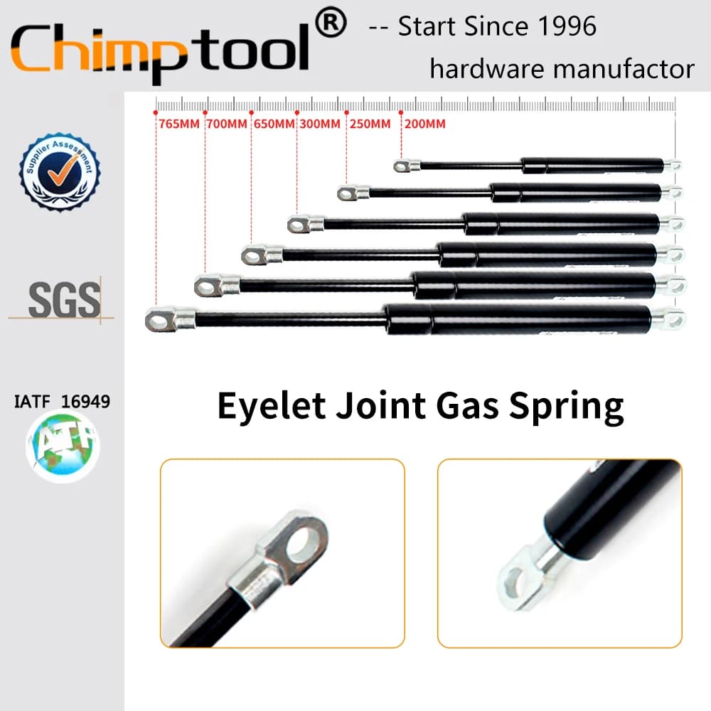 1 pièce Vérin à gaz à œillet, amortisseur universel, support de levage hydraulique, barre de support pour lit de camping-car, voiture, mobilier,