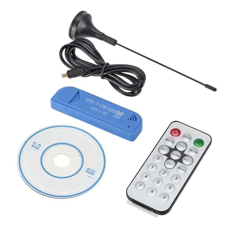 Mini clé TV Portable 820T2 numérique USB 2.0, DVB-T + DAB + FM RTL2832U, prise en charge du récepteur SDR, accessoires TV