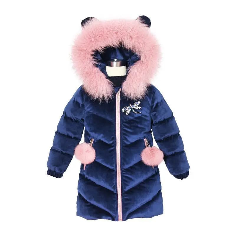 Manteau d'Hiver en Velours pour Fille, Vêtements Chauds à Capuche en Laine, Parka Rembourrée en Coton, pour Enfant de 3 à 12 Ans