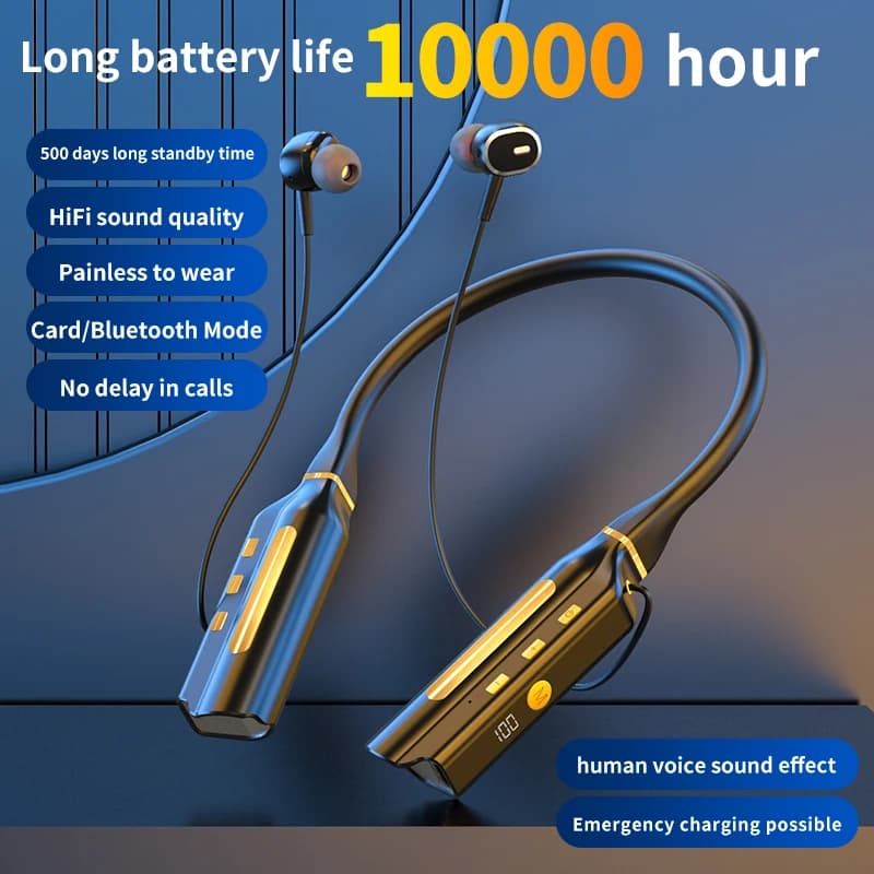 10000mAh 10000 heures de lecture sans fil Bluetooth écouteurs magnétique Sport course casque tour de cou Sport écouteurs réduction du bruit