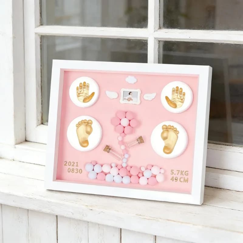 Kit d'empreintes d'empreintes de main de bébé, Souvenirs de boue et d'empreintes de bébé, moule de main et de pied de bébé, cadeau de cent jours