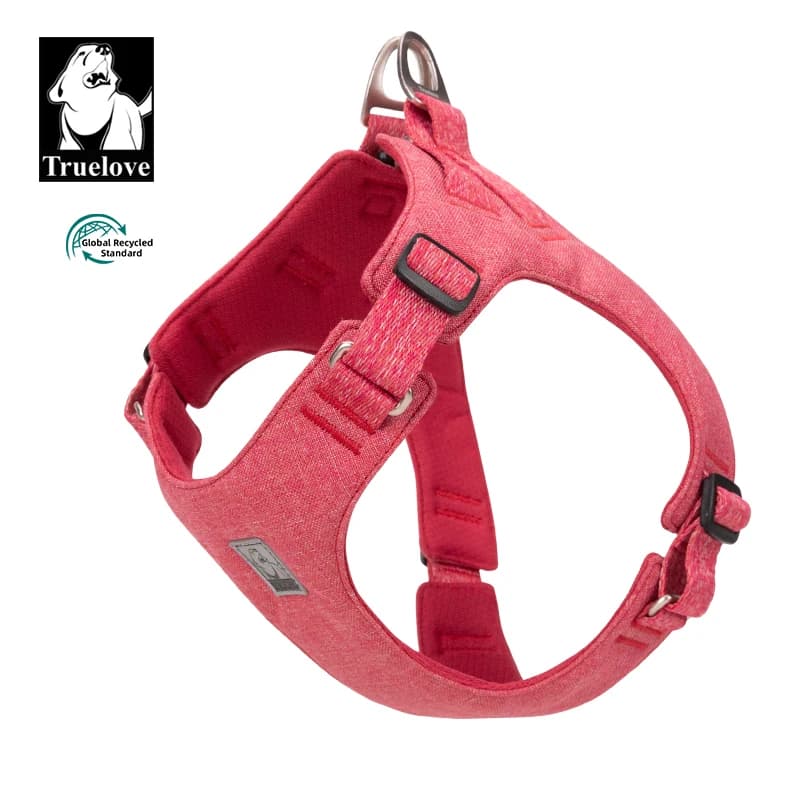 Truelove – harnais pour animaux de compagnie recyclée, haute qualité, réglable, matériau recyclé écologique, sans traction, respirant, doux et