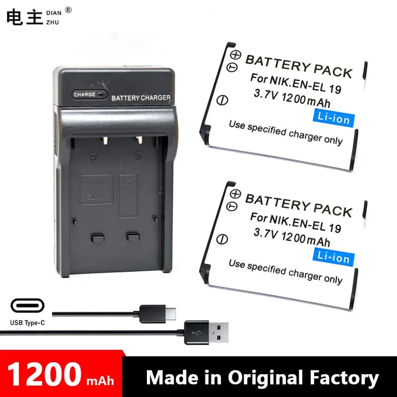 EN-EL19 ENEL19 EN EL19 Chargeur de batterie Pour Nikon S3100 S3200 S3300 S3400 S3500 S3600 S2500 S2600 S2700 S2750 S4100 S4150 S4300