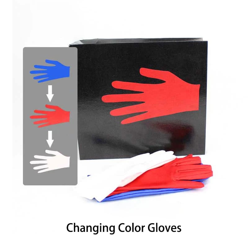 Gants Magiques à Couleur Changeante – Tour de Magie de Scène par Rossy – Version de Poche avec Gimmick pour Magicien Professionnel