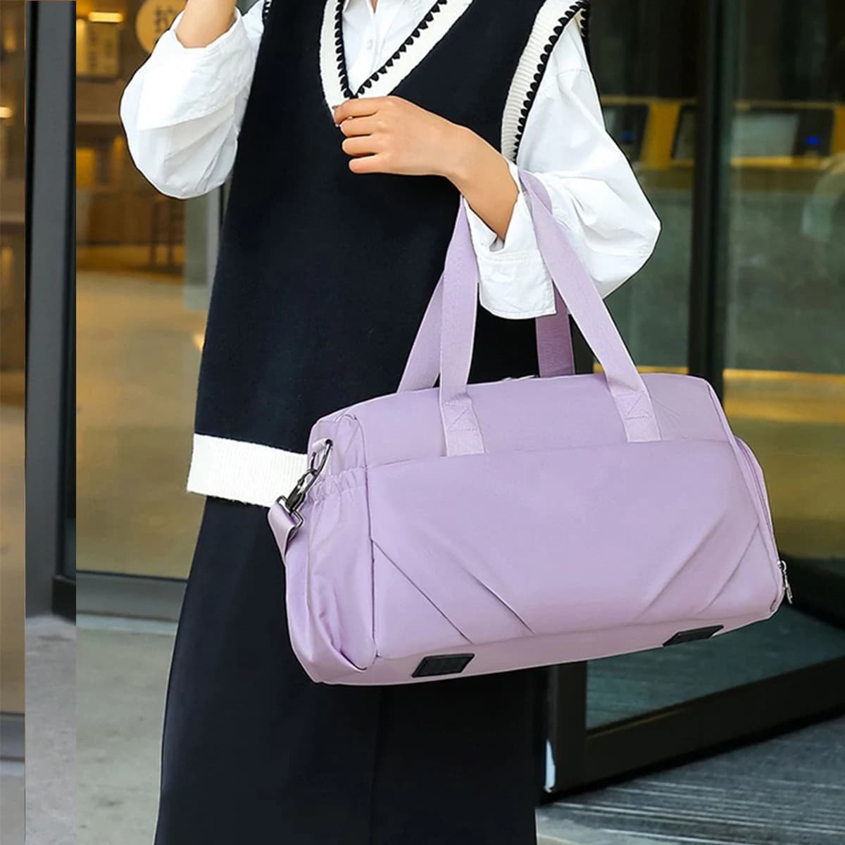 Sac de sport pour femme, sac de voyage sportif pour articles secs et humides, sacs à main multifonctionnels, sac de natation, sac de sport à