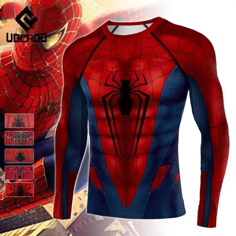 Chemises de Compression à Imprimé Araignée pour Homme, Costume de Cosplay de Héros Smile, Gym Fitness, ixde Carnaval Sportive, Y-Comic Con