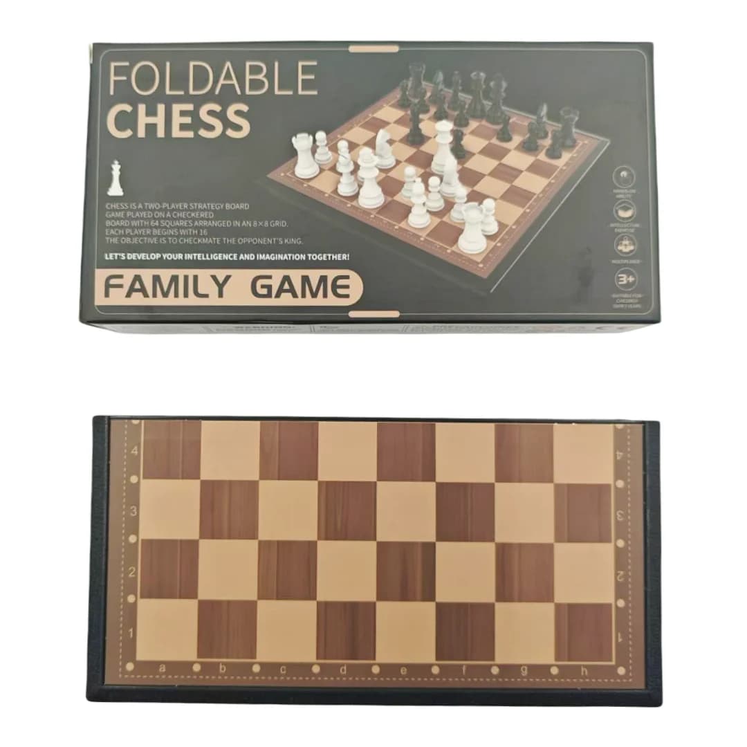 Jeu d'échecs pliable, jeu de société de stratégie familial portable, jeu pour les réunions de famille, cadeau