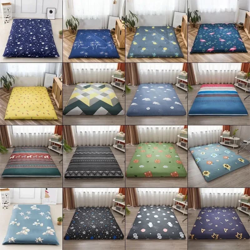 Juste de matelas rectangulaire en polyester avec fermeture éclair, protection contre la poussière, doux pour la peau, coussin de sol futon, tatami,