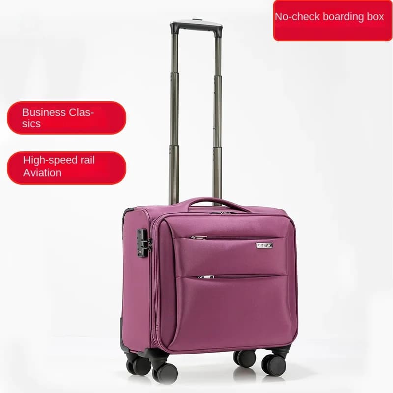 Valise compacte de voyage d'affaires de 14 pouces, valise en tissu Oxford durable de 20 pouces avec roues silencieuses, bagage de voyage unisexe