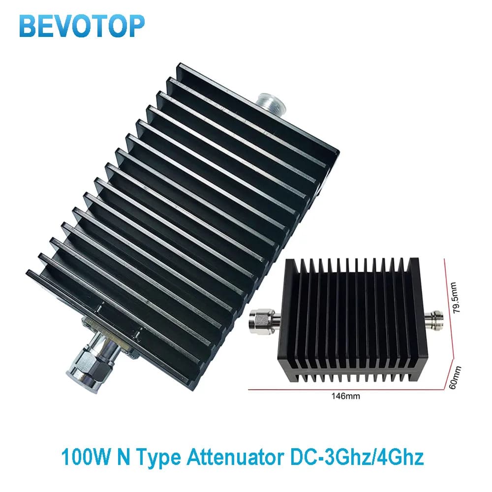 Attenuateur de Type N 100W DC-3Ghz/4Ghz 1db ~ 60db, prise mâle N vers prise femelle, atténuateur coaxial RF 50ohm, accessoire RF haute puissance