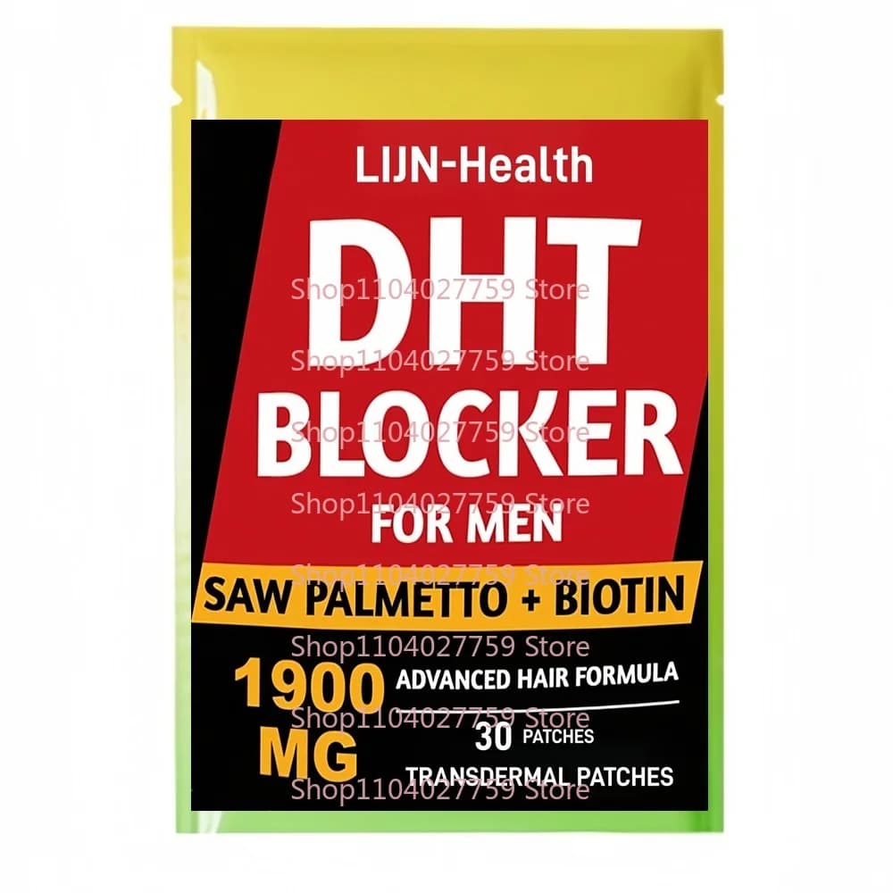 30 patchs patchs transdérmiques bloqueurs DHT pour hommes |   Extra résistance Saw Palmetto & Biotine Cresissance des cheveux Vitamines de