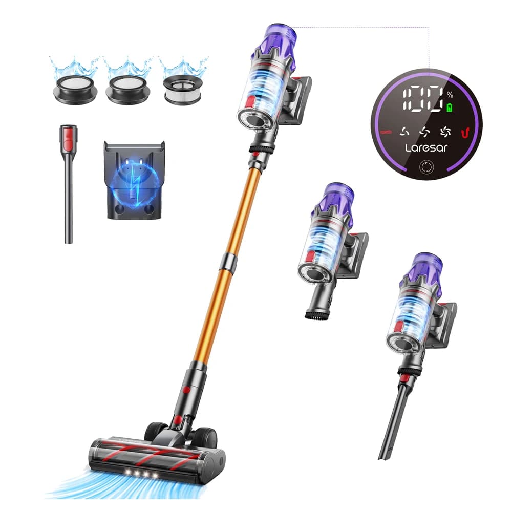 Laresar V7 500W 50KPA puissance d'aspiration aspirateur sans fil appareil ménager intelligent portable batterie amovible tasse à poussière