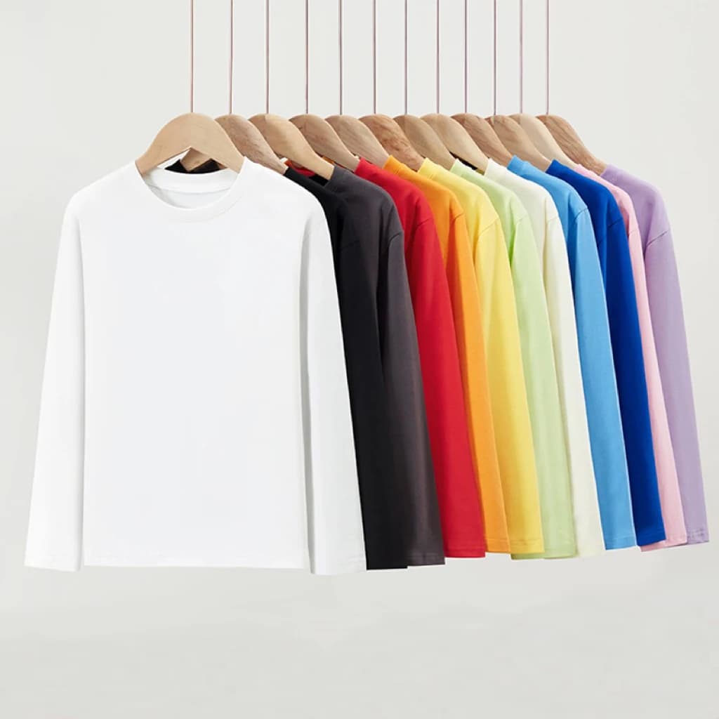 1 pièces printemps automne enfants pur coton à manches longues T-shirts couleur unie garçons filles hauts enfants bébé loisirs t-shirt étudiant