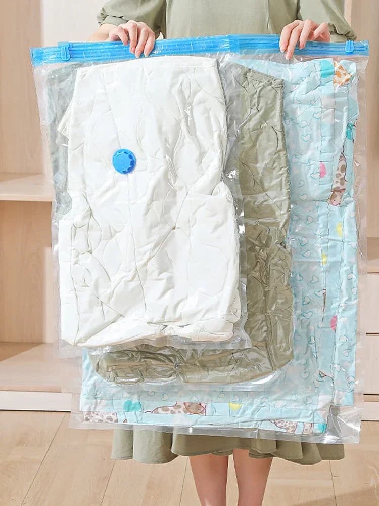 Sacs de rangement sous vide avec Valve, pochette de Compression pour couette, gain de place, organisateur de vêtements, sacs sous vide, 1/3/5/10