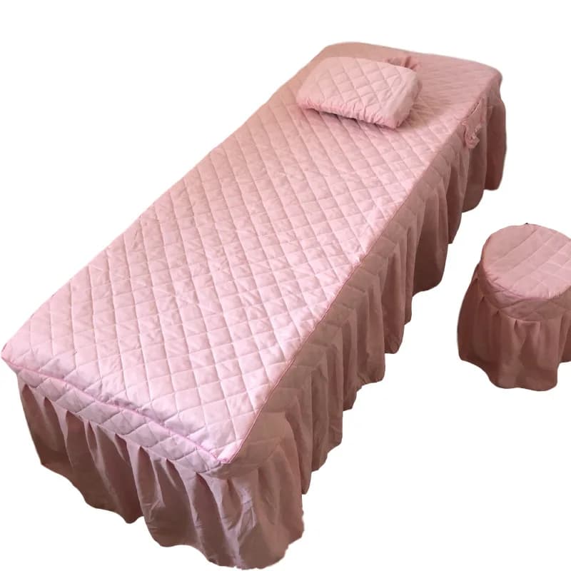 1 pièce Housse de lit de massage + taie d'oreiller pour table de salon de beauté, jupe de lit, housse de lit de massage SPA douce pour la peau,