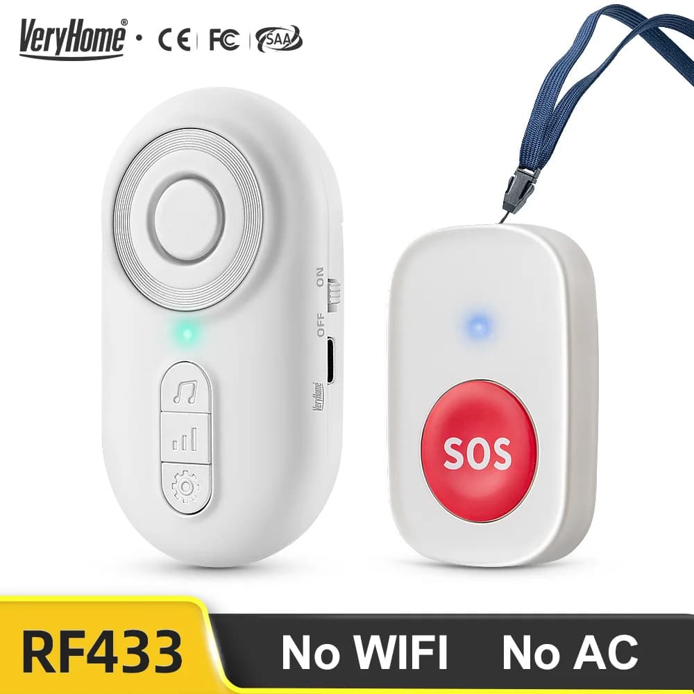 Boutons d'appel sans fil pour soignants, système d'alerte SOS pour la surveillance des personnes âgées, sonnette d'appel portable pour maisons de