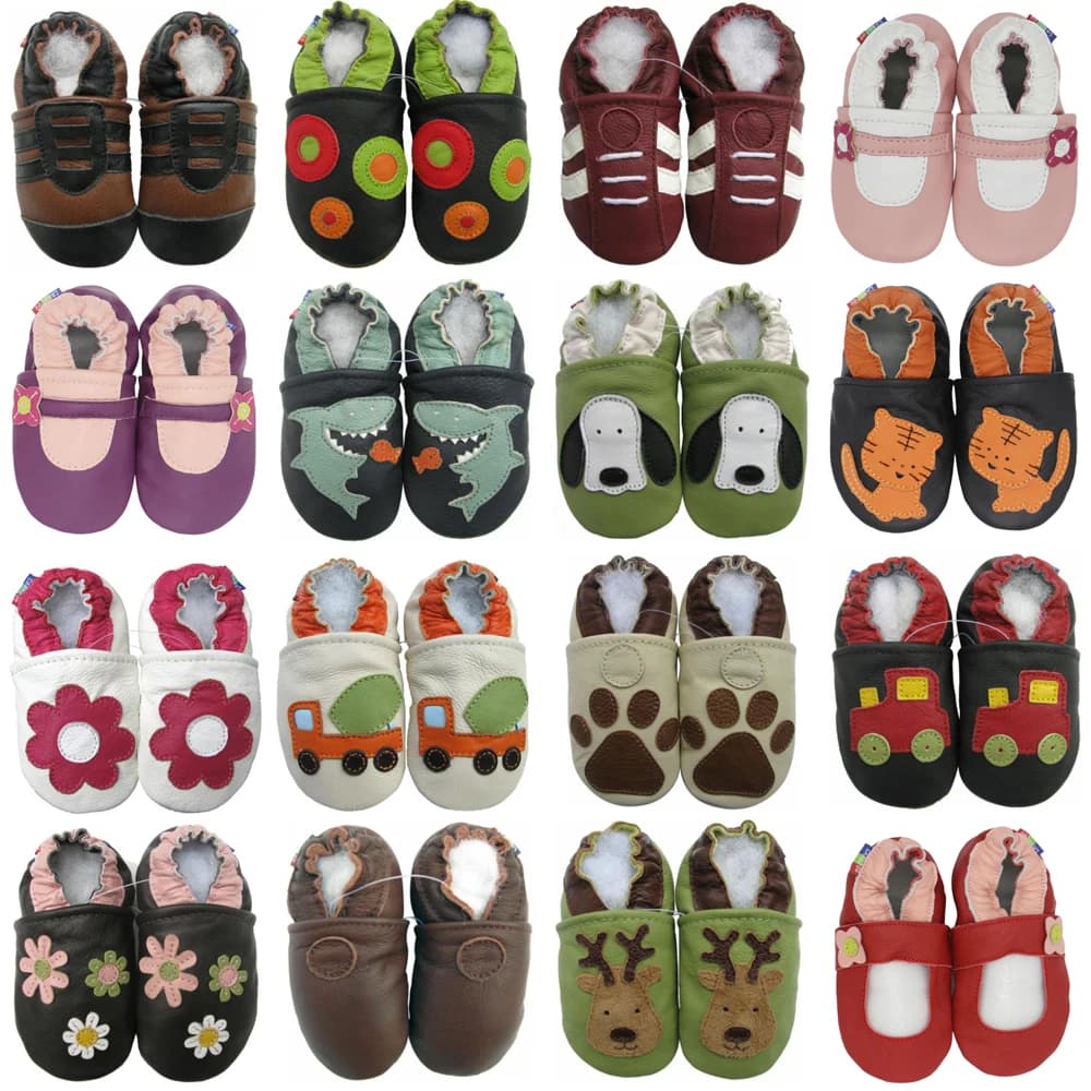 Carozoo-Chaussures en cuir souple pour bébé, souliers pour enfant, nouveau-né, garçon, fille, premiers pas, 003