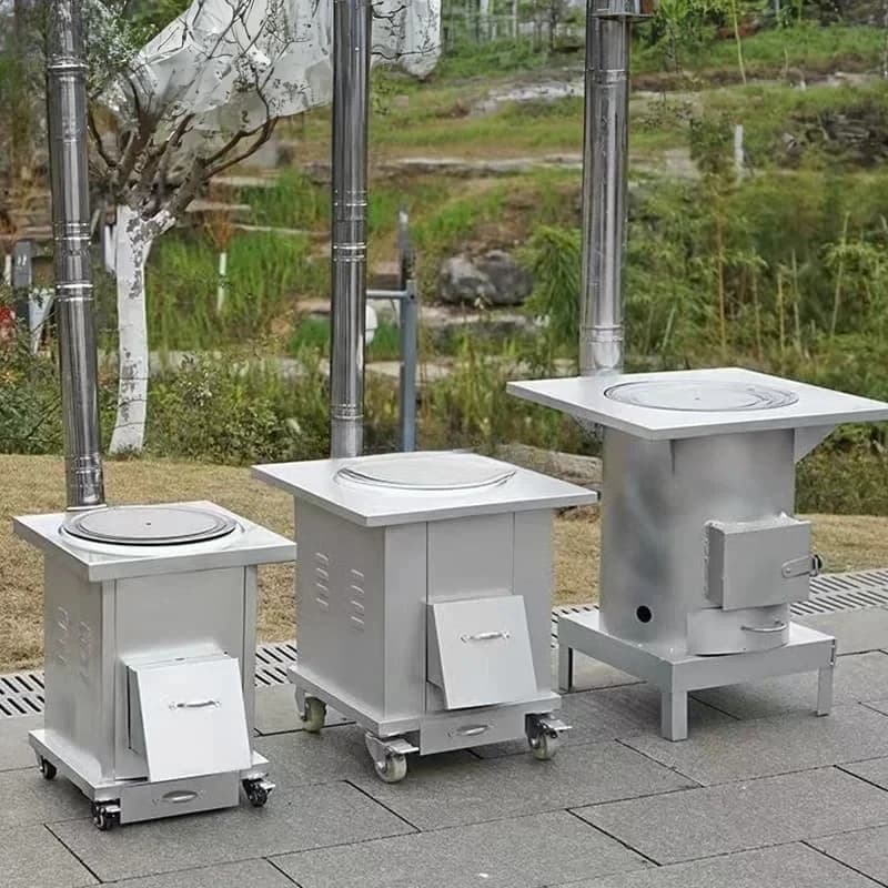 Poêle à bois tout-en-un en matériau épais, grandes pierres multifonctionnelles, poêle à bois, chauffage rural avec ney tendance