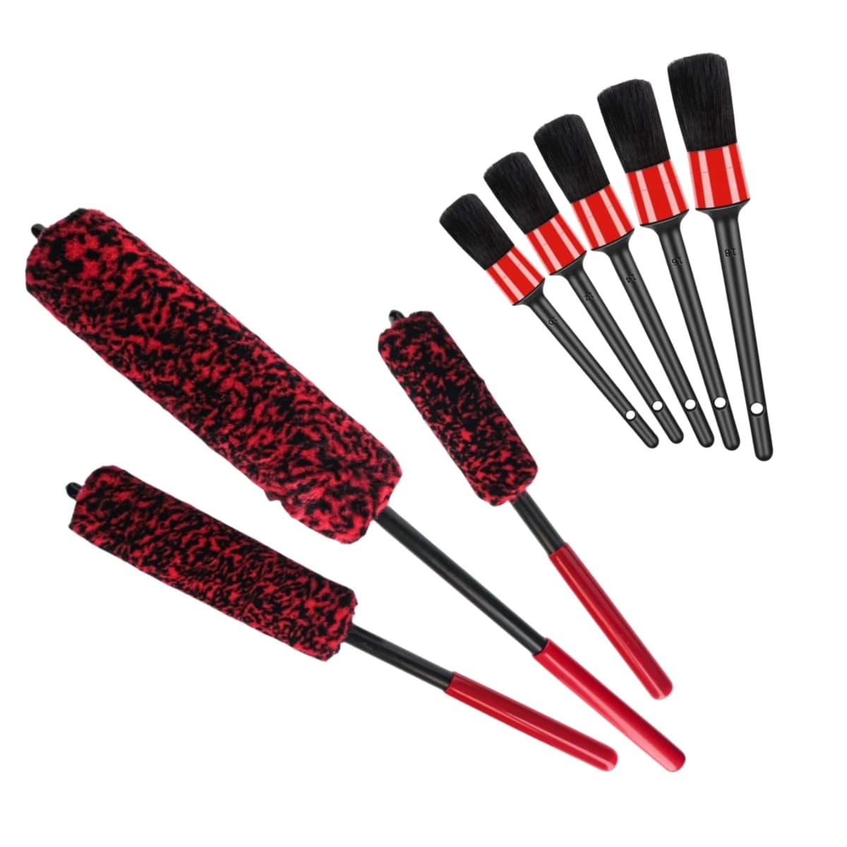 Ensemble de brosses de détail de roues de pneus automobiles, outils de nettoyage de voiture multifonctionnels pour jante de voiture, détails