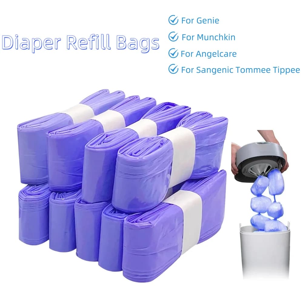 Sacs de recharge pour seau à couches Tommee Tippee, sacs de recharge pour poubelle à couches Genie, recharges parfumées pour Angelcare pour