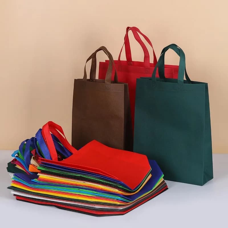 Sacs fourre-tout non tissés réutilisables avec poignées, 10/20 pièces, pour anniversaires, mariages, courses, vente au détail, fêtes