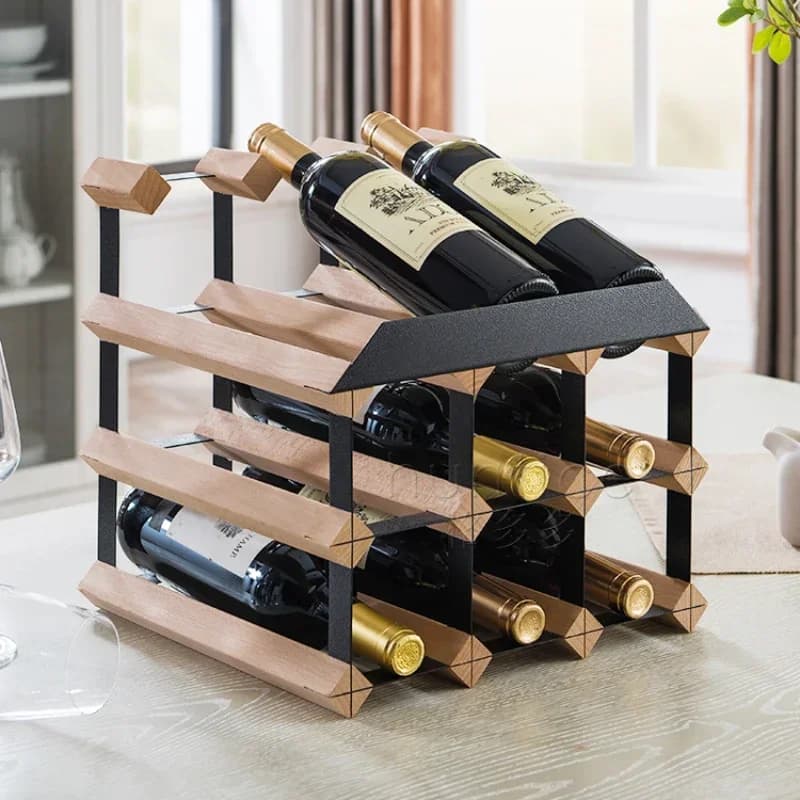 Étagère à vin créative T1 pour bouteille de vin rouge, rangement d'affichage d'armoire de bar, décoration de maison, mode moderne, # 045B
