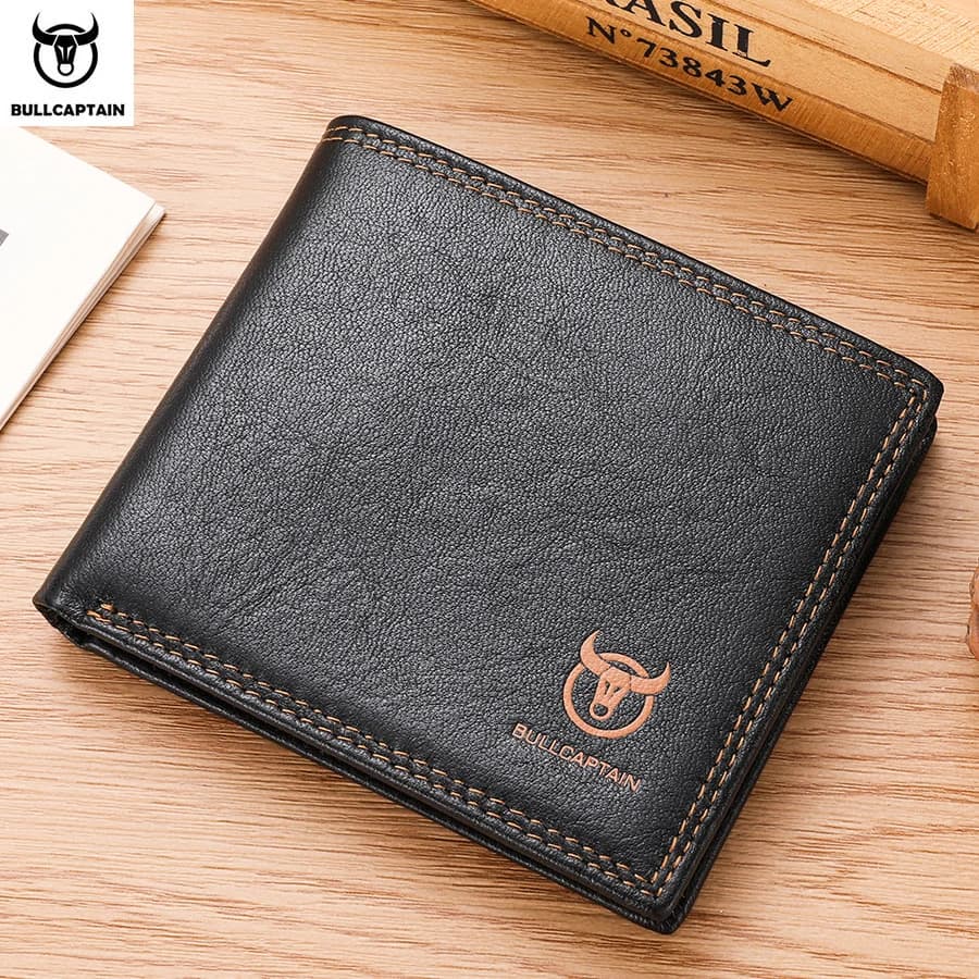 BULLCAPTAN portefeuille en cuir véritable pour hommes fonction RFID mode hommes carte Clip portefeuille dernière boîte-cadeau hommes portefeuille