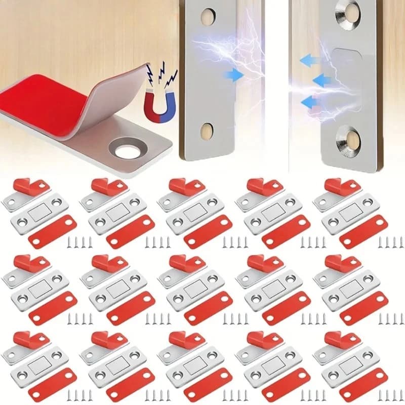 2-20 Pièces Aimants Invisibles pour Armoires, Retenues Magnétiques Puissantes, Fixations Adhésives pour Meubles, Tiroirs, Fenêtres et Ferme-Portes