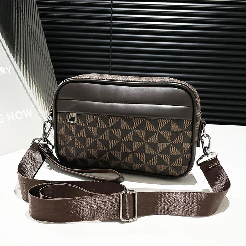 Sacs à bandoulière d'affaires légers et décontractés pour hommes, sacoche en cuir PU, sacs à bandoulière confortables à large sangle de