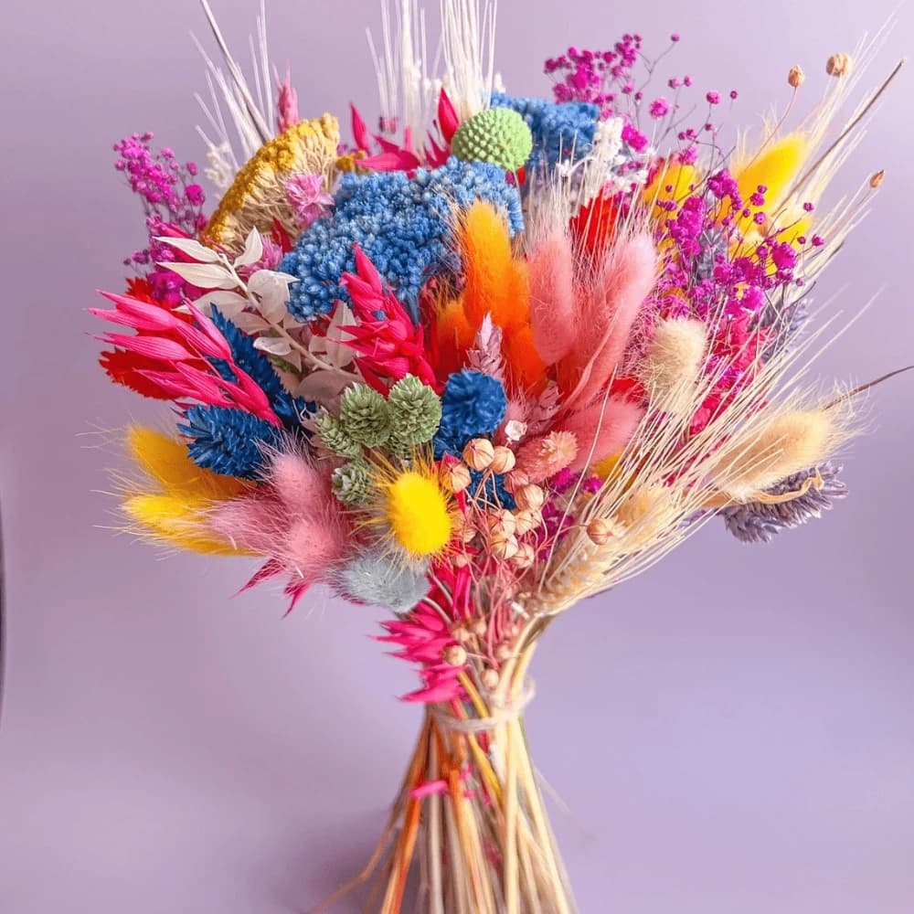 128 pièces, plus de 10 types de fleurs séchées colorées, bouquet de pampas, blé, eucalyptus, décoration bohème pour mariage, décoration de