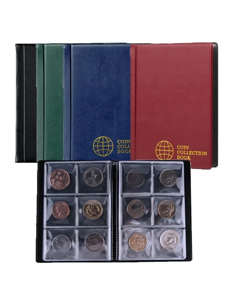 Album de collection de pièces de monnaie de 60 poches, étagère de collection de pièces de monnaie, organisateur de rangement de pièces de
