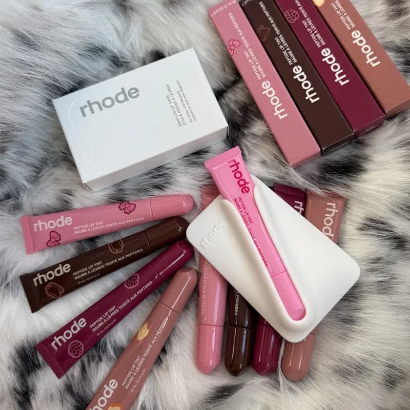 Nouveau Gloss à Lèvres de Marque Tendance avec Motifs Pain, Nœud, Framboise, Espresso, Nouvelle Couleur, Support Magnétique pour Téléphone en