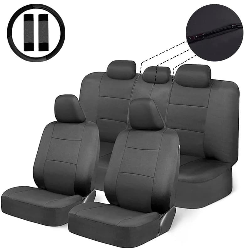 Ensemble de Housses de Siège Arrière de Voiture de Taille Universelle, Accessoires d'Nikavec 2 Protections au Volant
