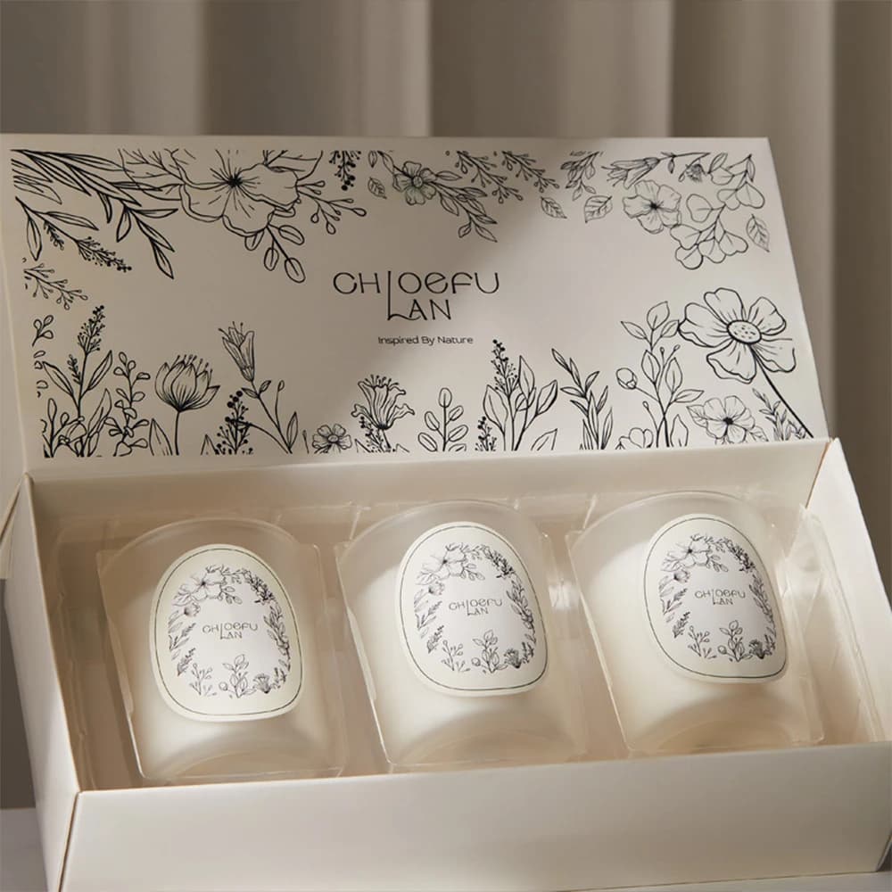 Ensemble de 3 bougies parfumées en boîte, bougies parfumées pour la maison, bougies en tasse, parfum naturel pur à base de plantes, cadeaux pour