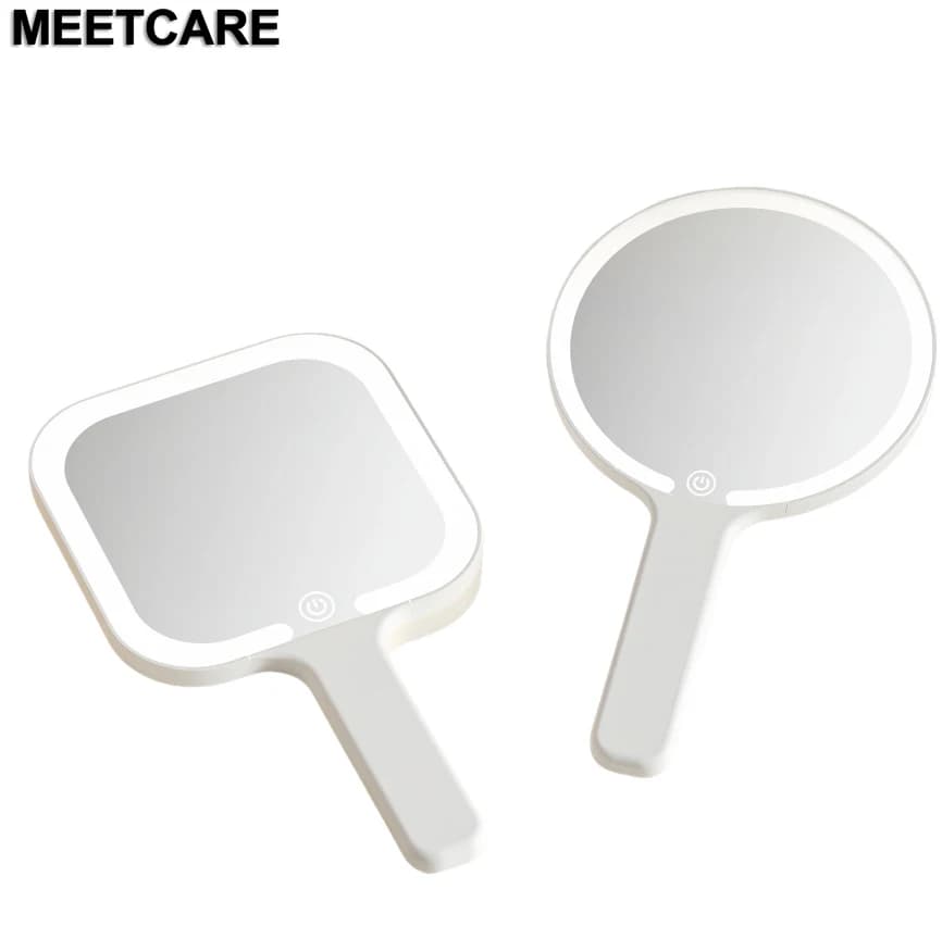 Miroir de maquillage intelligent LED 3 couleurs, portable, avec écran tactile, miroir de table cosmétique, miroir de voyage, utilisation à