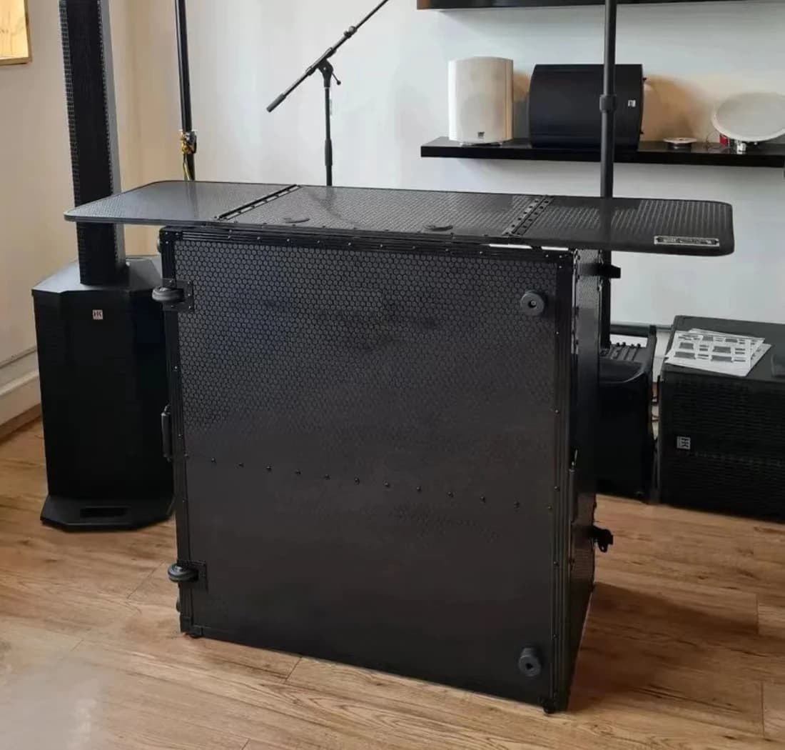 Avec emballage carton, en stock dans l'entrepôt américain, expédition rapide // Meilleur prix, table de DJ professionnelle pliable et façade de DJ