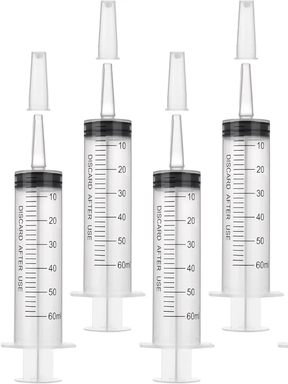 Seringues vétérinaires industrielles en plastique avec des capacités de 1000 ml, 550 ml, 350 ml, 200 ml, 100 ml, 60 ml, 20 ml, 10 ml, etc. Convient